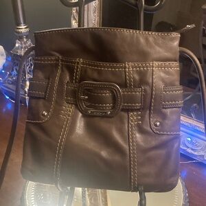 Genuine Tignanello Classic  Chestnut Brown Leather Crossbody Bag